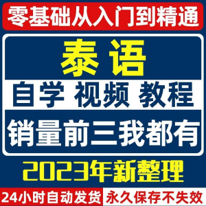泰语零基础入门自学教材视频基础教程学习口语课程电子版高级-淘宝虚拟仓